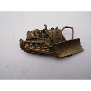 Vintage‎ Brass Caterpillar Bulldozer Belt Buckle Baron Buckle 1976 Construction